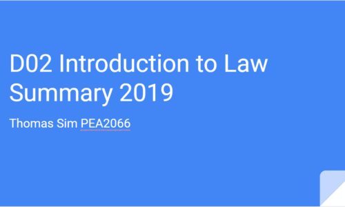Summary Series – D02 Intro to Law