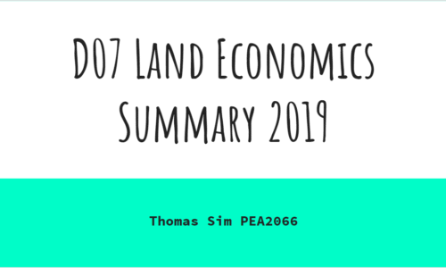 Summary Series – D07 Land Economics