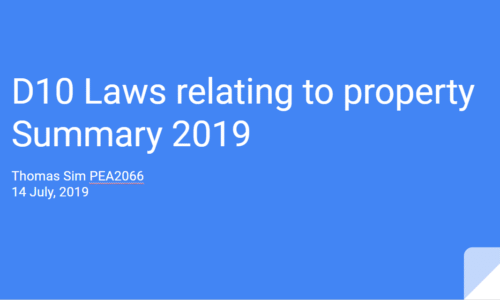 Summary Series – D10 Laws relating to property
