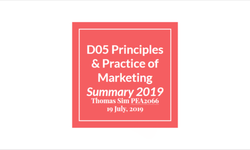 Summary Series – D05 Principles and Practice of Marketing