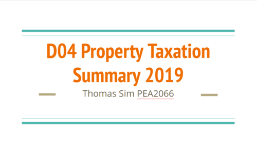 Summary Series – D04 Property Taxation